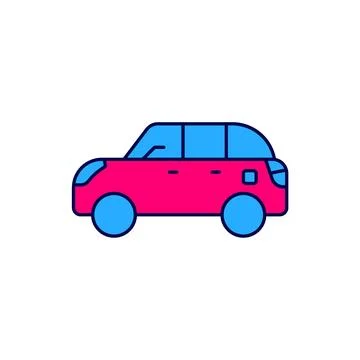 Filled outline Hatchback car icon isolated on white background. Vector Stock Illustration