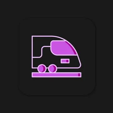 Filled outline High-speed train icon isolated on black background. Railroad.. 스톡 일러스트