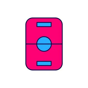 Filled outline Hockey table icon isolated on white background. Vector 스톡 일러스트