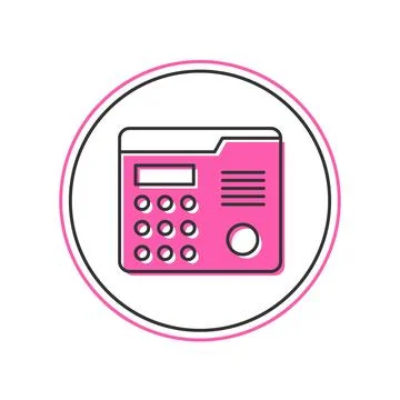 Filled outline House intercom system icon isolated on white background. Vector Stock Illustration