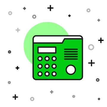 Filled outline House intercom system icon isolated on white background. Vector Stock Illustration