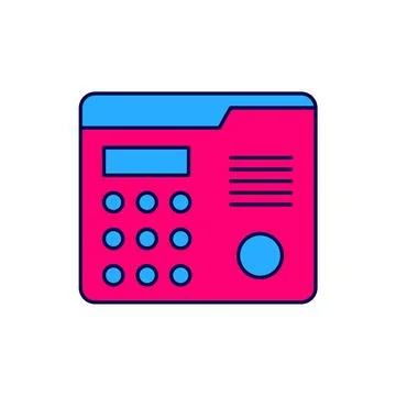 Filled outline House intercom system icon isolated on white background. Vector Illustrazione stock