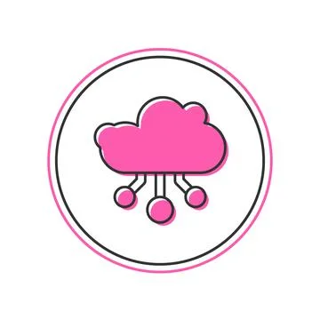 Filled outline Internet of things icon isolated on white background. Cloud co 스톡 일러스트