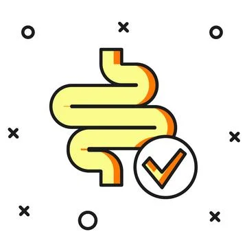 Filled outline Intestines icon isolated on isolated on white background. Hu.. Stock Illustration
