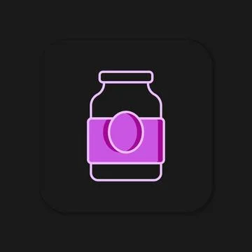Filled outline Jam jar icon isolated on black background. Flat filled outli.. Stock Illustration