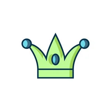 Filled outline Jester hat with bells isolated on white background. Clown ic.. Stock Illustration