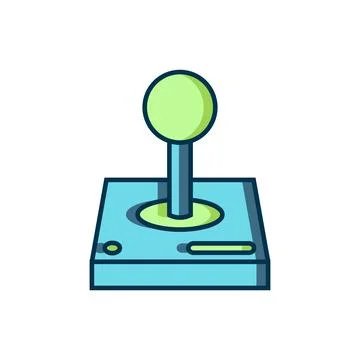 Filled outline Joystick for arcade machine icon isolated on white backgroun.. 스톡 일러스트