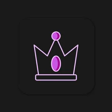 Filled outline King crown icon isolated on black background. Flat filled ou.. Stock Illustration