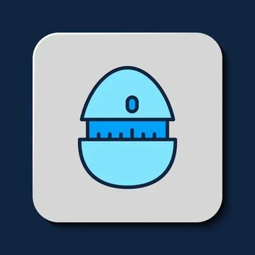 Filled outline Kitchen timer icon isolated on blue background. Cooking uten.. 库存插图