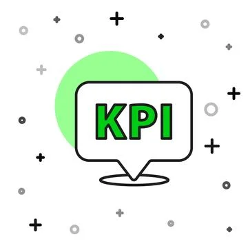 Filled outline KPI - Key performance indicator icon isolated on white background 스톡 일러스트