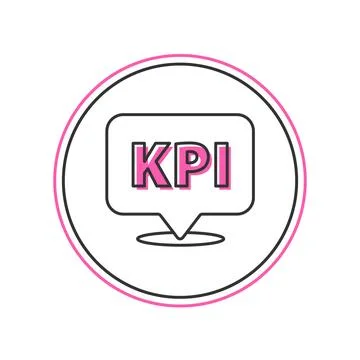 Filled outline KPI - Key performance indicator icon isolated on white background Stock Illustration