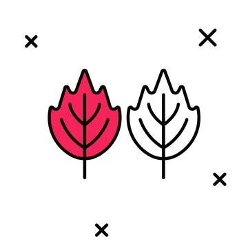 Filled outline Leaf icon isolated on white background. Leaves sign. Fresh Stock Illustration