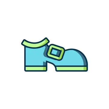 Filled outline Leprechaun boot icon isolated on white background. Happy Sai.. Stock Illustration
