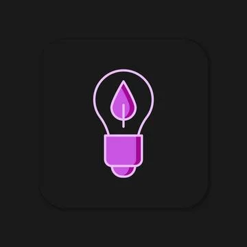 Filled outline Light bulb with leaf icon isolated on black background. Eco .. 스톡 일러스트