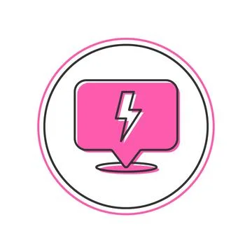 Filled outline Lightning bolt icon isolated on white background. Flash sign.. Stock Illustration