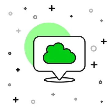 Filled outline Location cloud icon isolated on white background. Vector イラスト素材