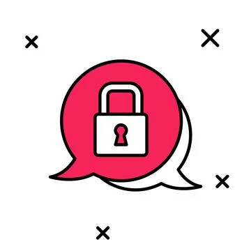 Filled outline Lock icon isolated on white background. Padlock sign. Security Stock Illustration