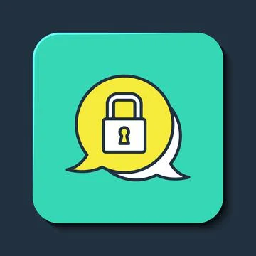 Filled outline Lock icon isolated on blue background. Padlock sign. Security Stock Illustration