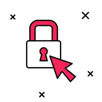 Filled outline Lock icon isolated on white background. Padlock sign. Security Stock Illustration