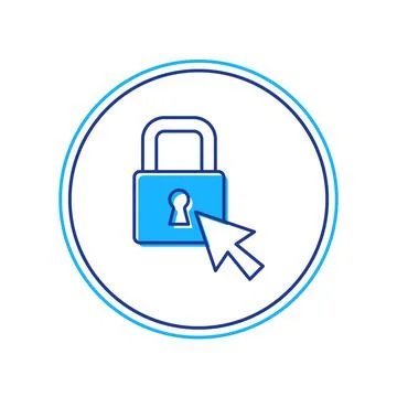 Filled outline Lock icon isolated on white background. Padlock sign. Security Illustrazione stock