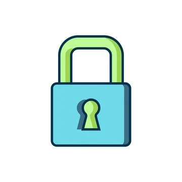 Filled outline Lock icon isolated on white background. Padlock sign. Securi.. Illustrazione stock