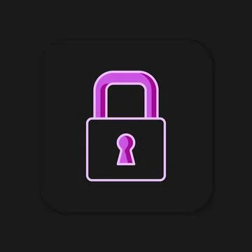 Filled outline Lock icon isolated on black background. Padlock sign. Securi.. Stockillustratie