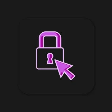 Filled outline Lock icon isolated on black background. Padlock sign. Securi.. Illustrazione stock