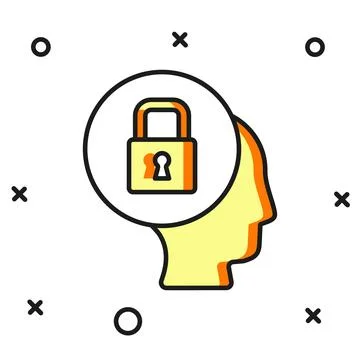 Filled outline Lock icon isolated on white background. Padlock sign. Securi.. Stock Illustration