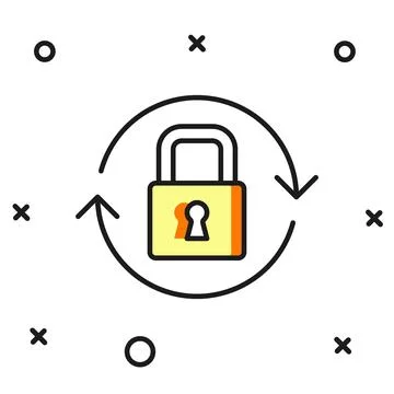 Filled outline Lock icon isolated on white background. Padlock sign. Securi.. 스톡 일러스트