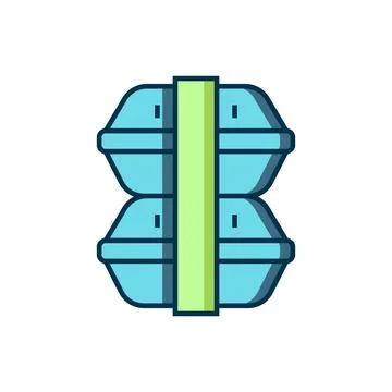 Filled outline Lunch box icon isolated on white background. Flat filled out.. Stock Illustration