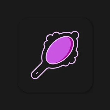 Filled outline Magic hand mirror icon isolated on black background. Flat fi.. Stock Illustration