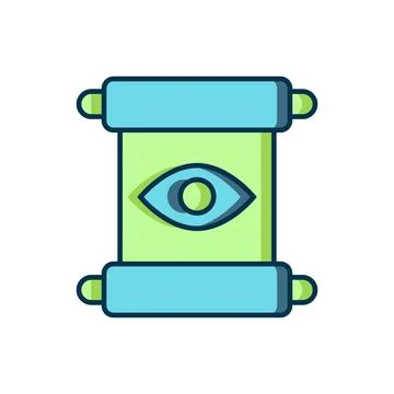 Filled outline Magic scroll icon isolated on white background. Decree, pape.. Stock Illustration
