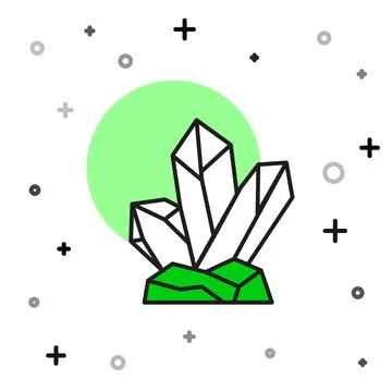 Filled outline Magic stone icon isolated on white background. Fantasy crystal Stock Illustration