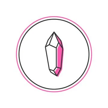 Filled outline Magic stone icon isolated on white background. Fantasy cryst.. Stock Illustration