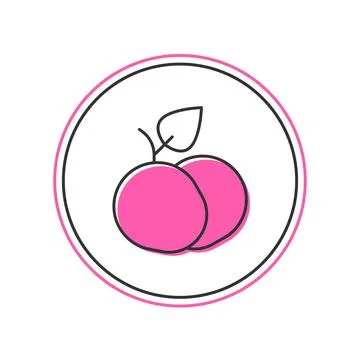 Filled outline Mango fruit icon isolated on white background. Vector Stock Illustration