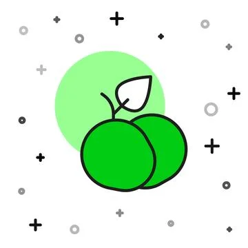 Filled outline Mango fruit icon isolated on white background. Vector 스톡 일러스트
