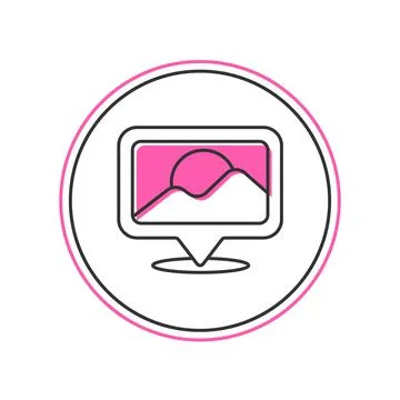 Filled outline Map pin icon isolated on white background. Navigation, pointer Stock Illustration