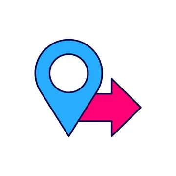 Filled outline Map pin icon isolated on white background. Navigation, pointer Stockillustratie