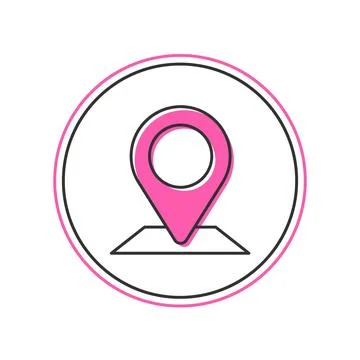 Filled outline Map pin icon isolated on white background. Navigation, pointer 스톡 일러스트