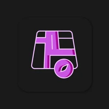 Filled outline Map pointer with taxi car icon isolated on black background... Stock Illustration