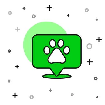 Filled outline Map pointer with veterinary medicine hospital, clinic or pet s 스톡 일러스트