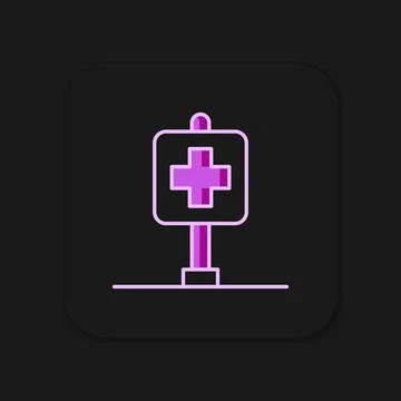 Filled outline Medical map pointer with cross hospital icon isolated on bla.. Stock Illustration
