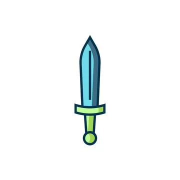 Filled outline Medieval sword icon isolated on white background. Medieval w.. Stock Illustration