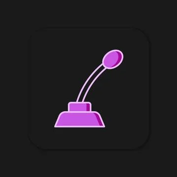 Filled outline Microphone icon isolated on black background. On air radio m.. Stock Illustration