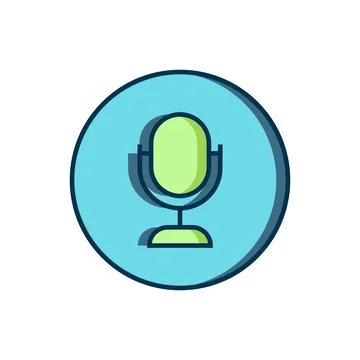 Filled outline Microphone icon isolated on white background. On air radio m.. Stock Illustration