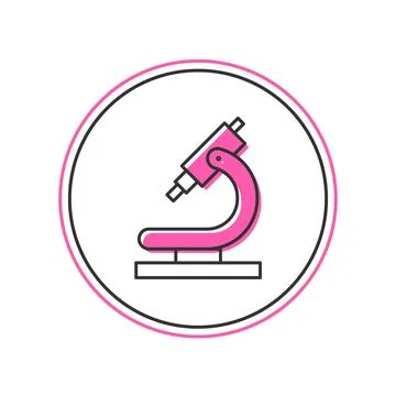 Filled outline Microscope icon isolated on white background. Chemistry, pha.. Stock Illustration