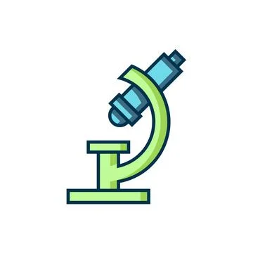 Filled outline Microscope icon isolated on white background. Chemistry, pha.. Illustrazione stock
