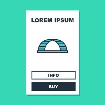 Filled outline Monkey bar icon isolated on turquoise background. Vector Illustrazione stock