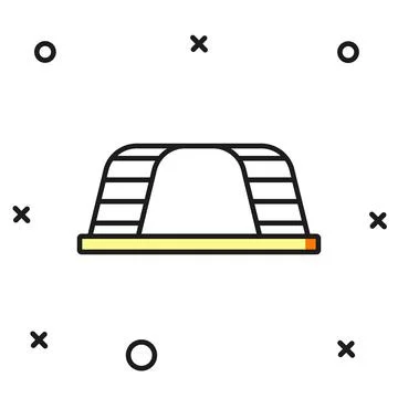 Filled outline Monkey bar icon isolated on white background. Flat filled ou.. Stock-Illustration