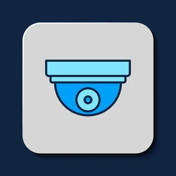 Filled outline Motion sensor icon isolated on blue background. Vector Stock Illustration
